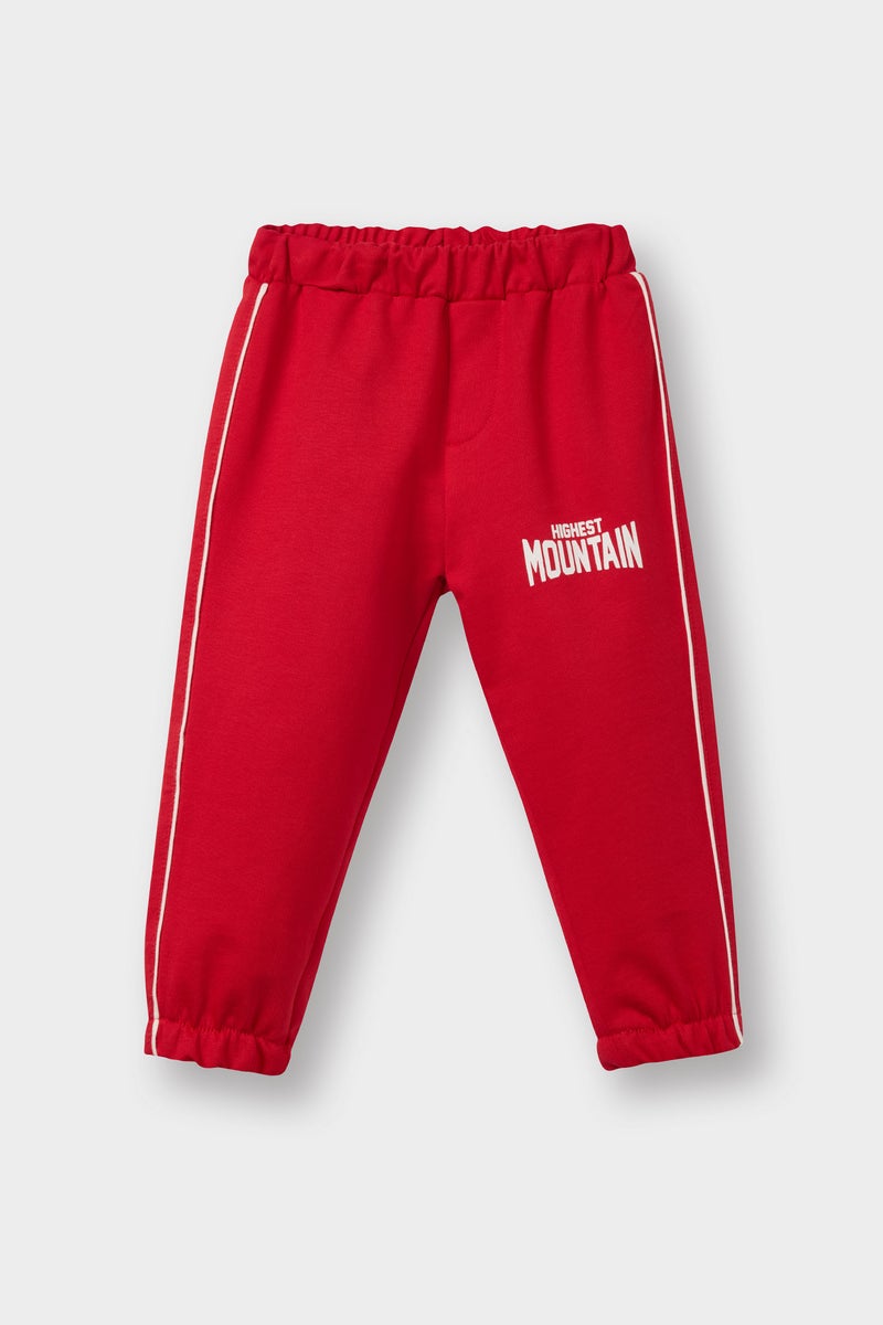 ديفاكتو طقم بيبي اولادي سويت شيرت وسويت بانتس بطبعة شعار - قطعتين - Image 2